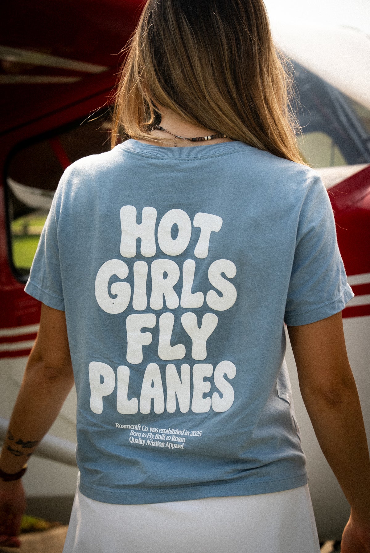 Blue HOT GIRLS FLY PLANES™ Tee by ROAMCRAFT CO.