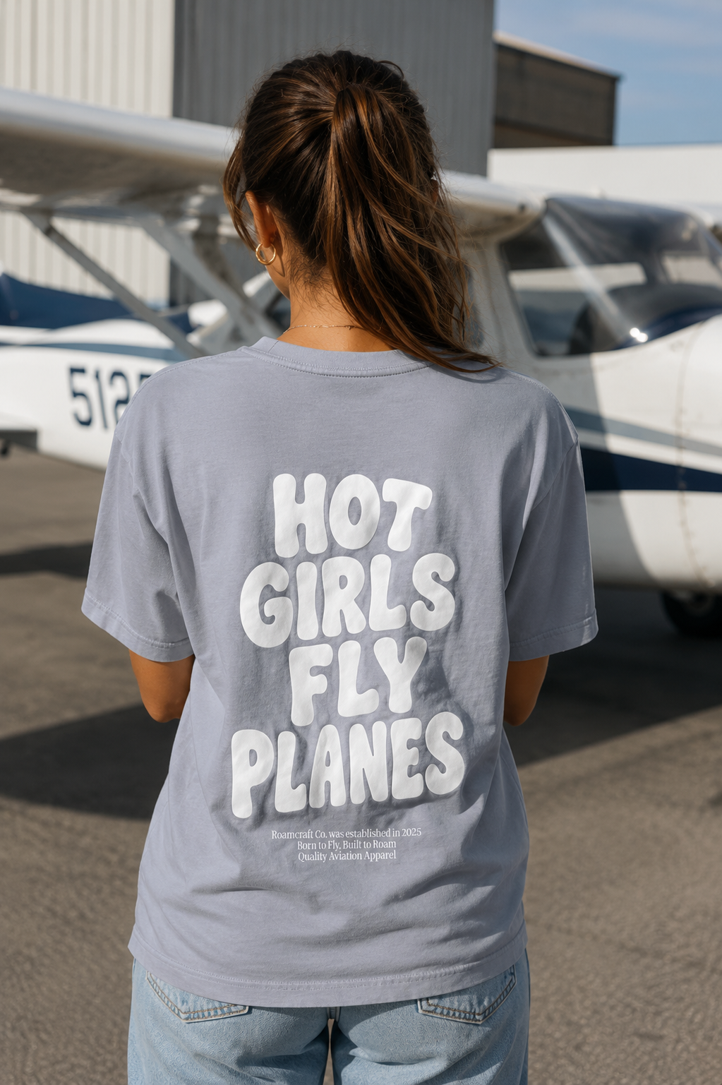 COMING SOON: Blue HOT GIRLS FLY PLANES™ Tee by ROAMCRAFT CO.